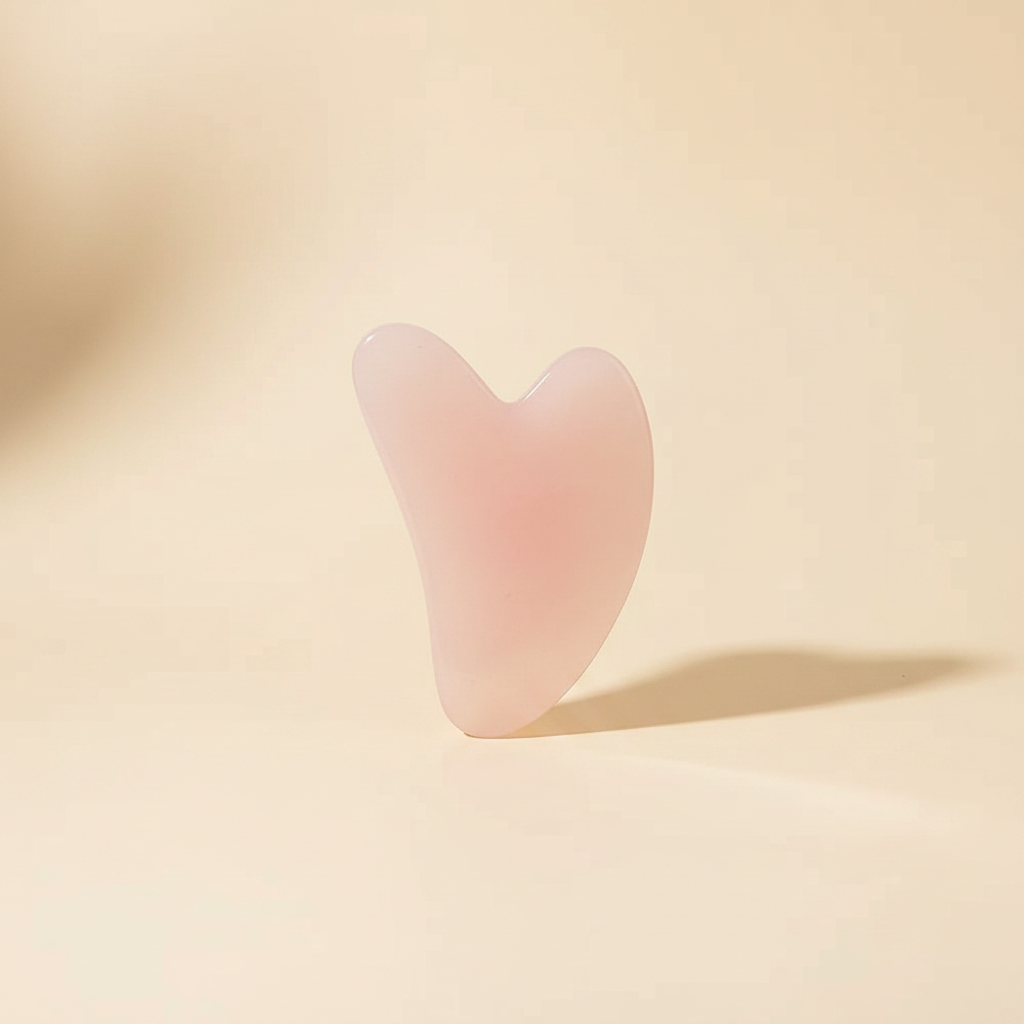 Gua sha viso in quarzo rosa per il massaggio facciale Nuvia